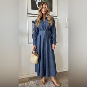 NWT Tuckernuck X India Hicks Comporta Chambray Maxi Dress Sz M Ret $278